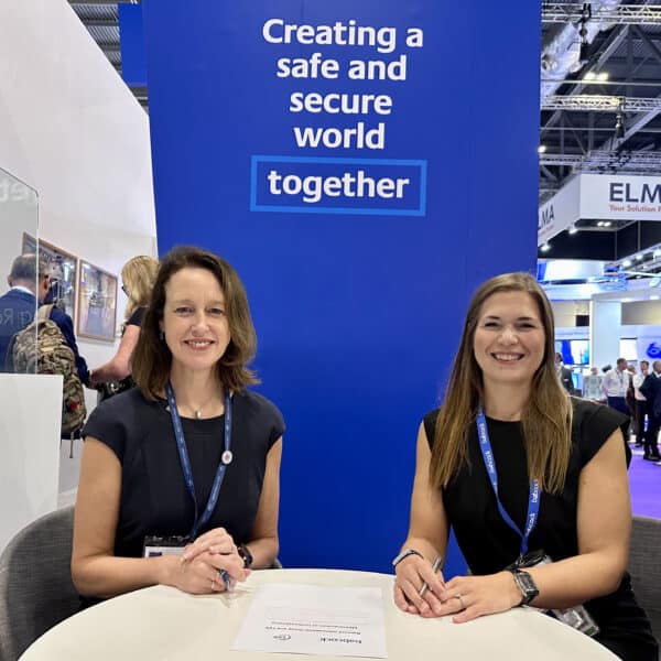 Irene Ainscough, Defence Director at TVS, and Louise Atkinson, Managing Director, Through Life Equipment Support, Babcock signing the memorandum of understanding