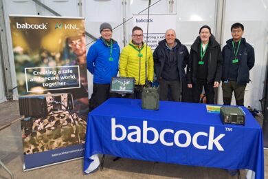 Team at a Babcock stand at the Army Warfighting Experiment’s (AWE) Distinguished Visitors’ Day