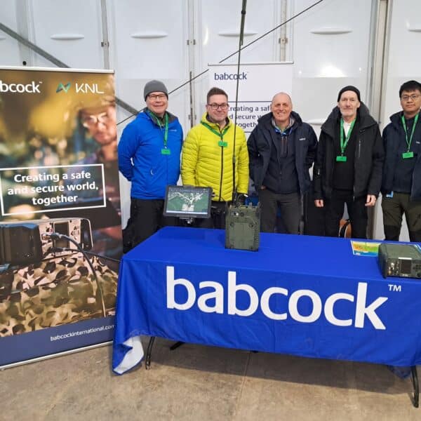 Team at a Babcock stand at the Army Warfighting Experiment’s (AWE) Distinguished Visitors’ Day