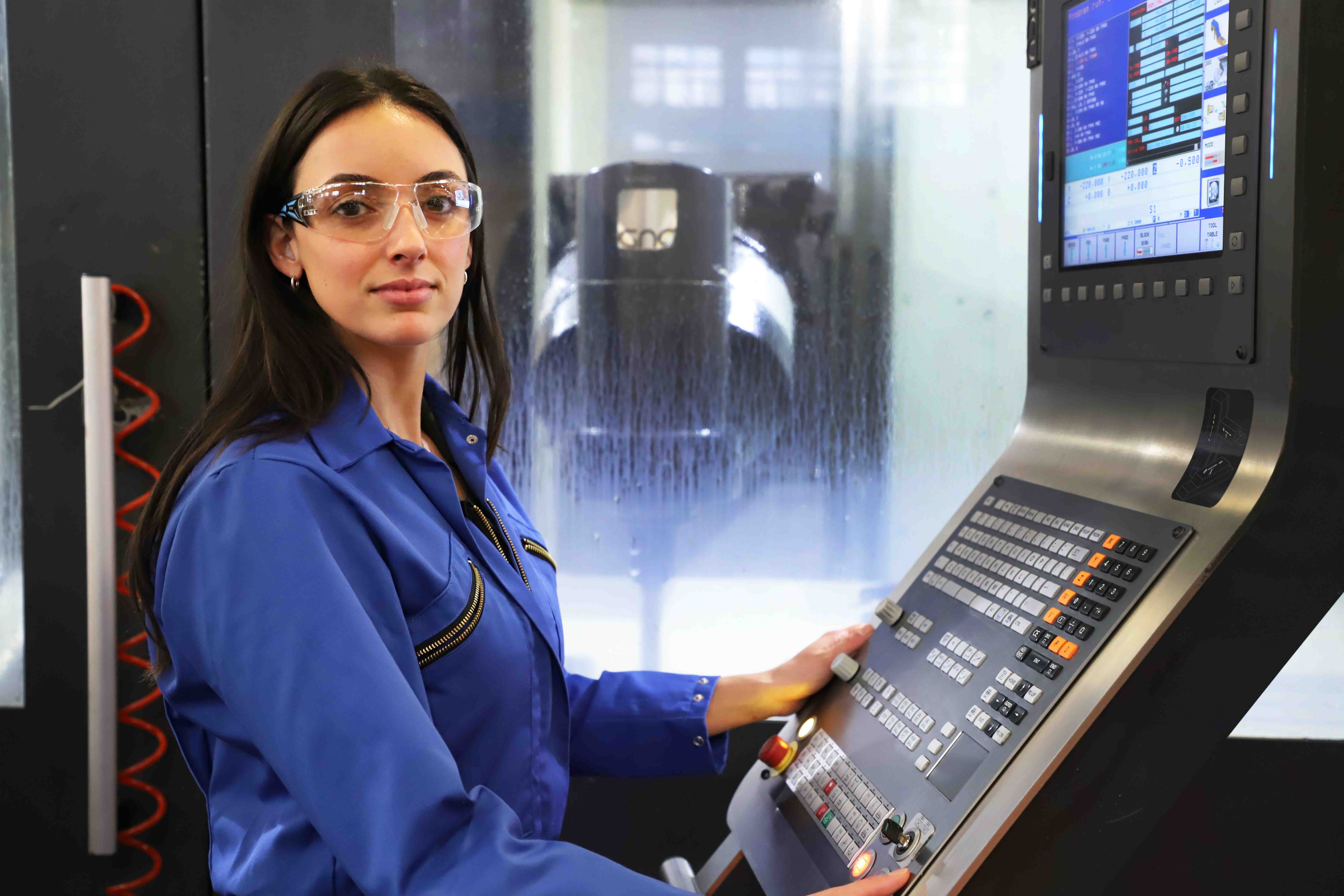 Babcock apprentice at work in the factory at Devonport