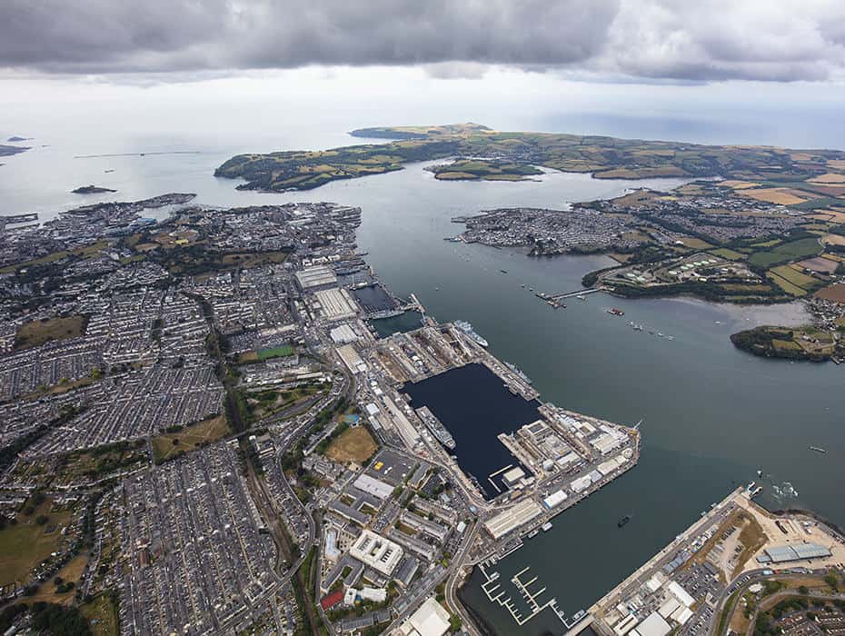Aerial view of Devonport Royal Dockyard