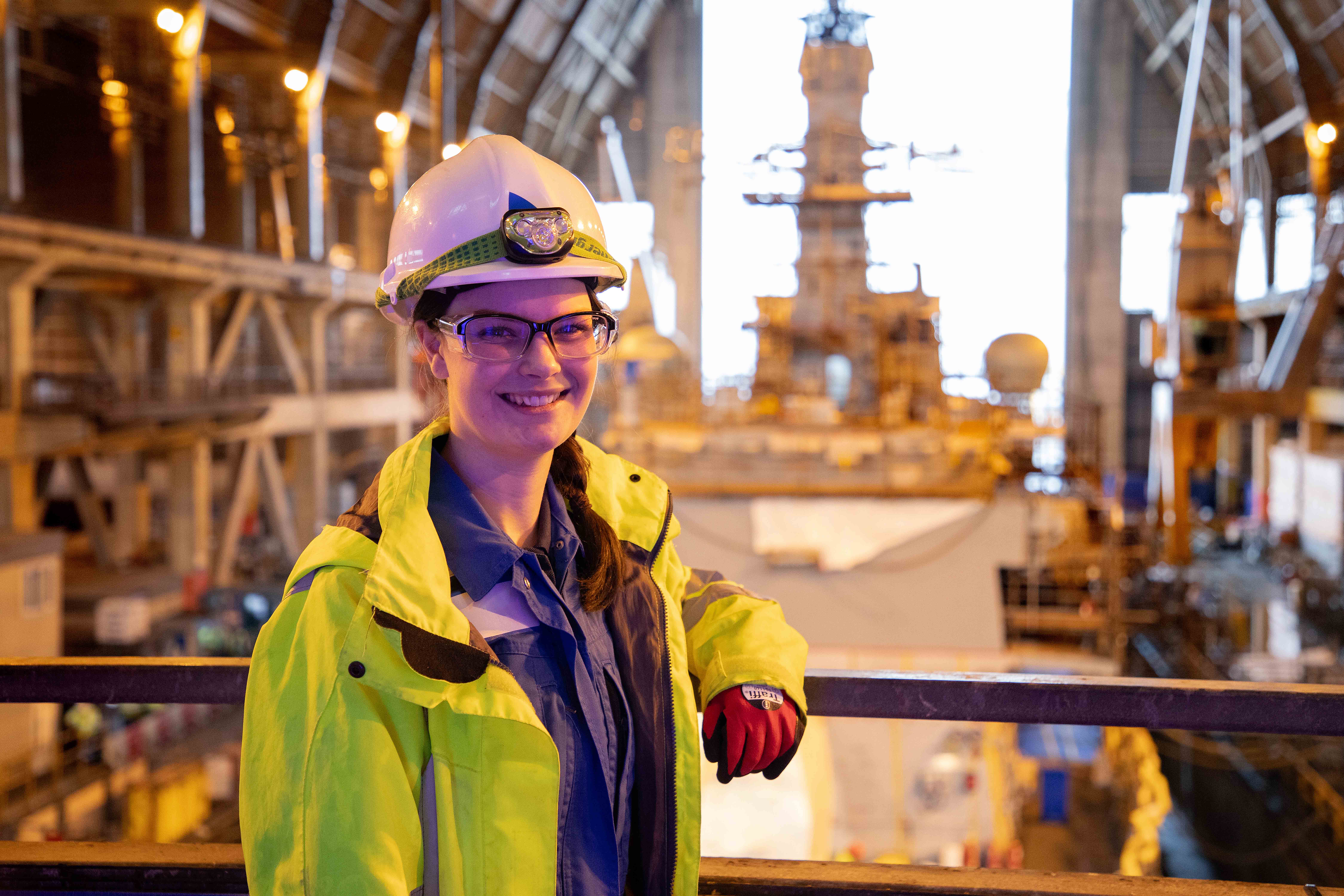 Babcock apprentice in shipyard