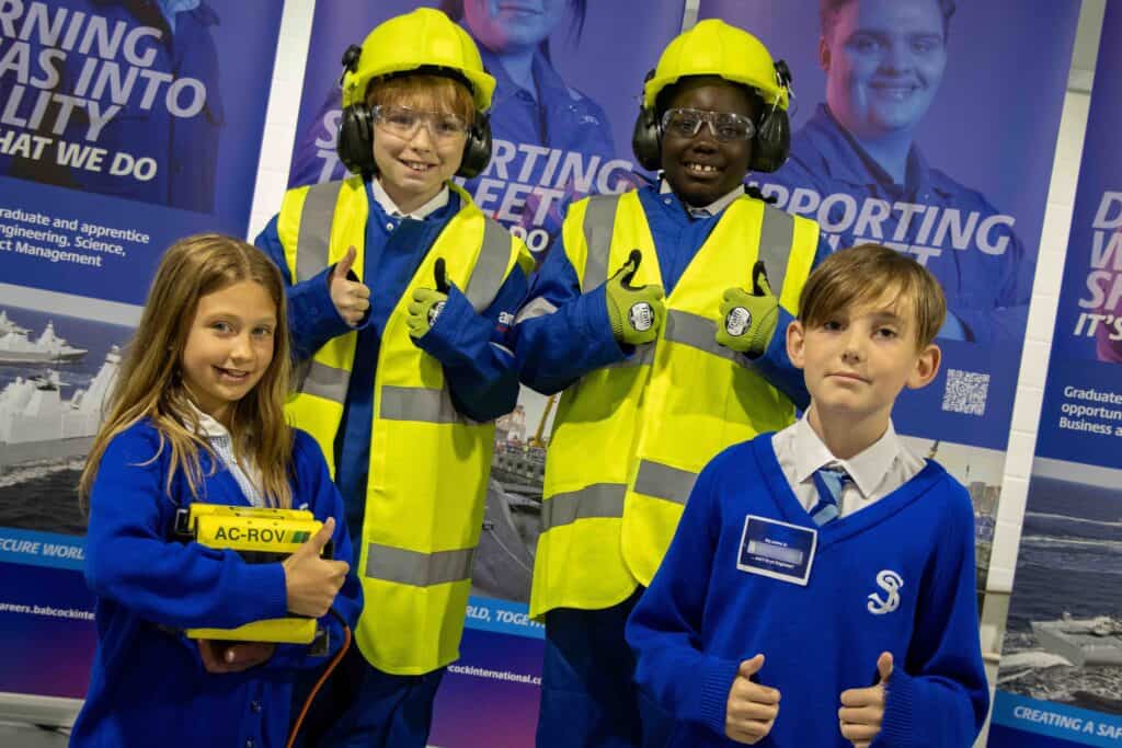 School children at Babcock Plymouth themed Festival of Engineering STEM event