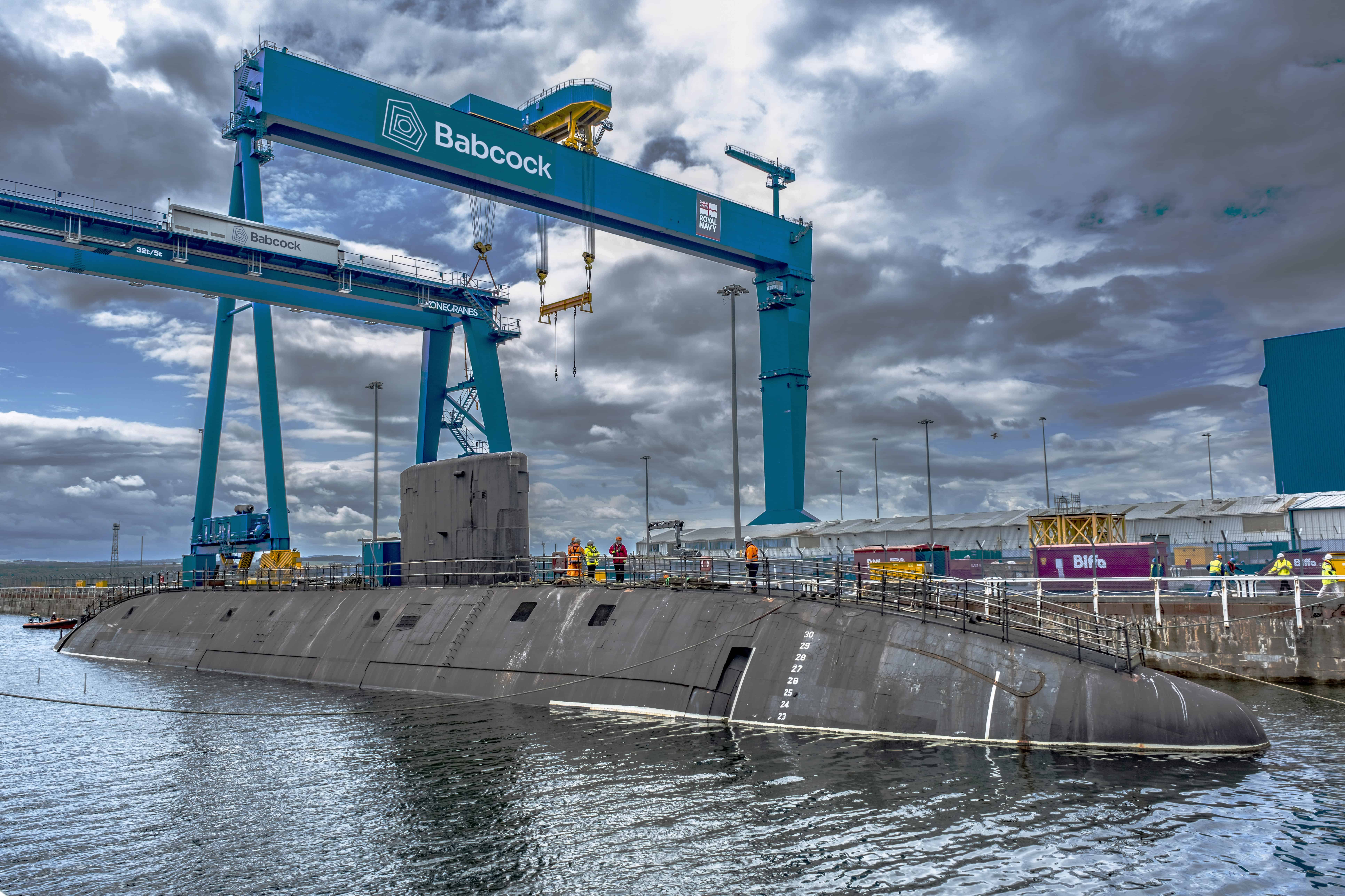 Swiftsure in dock at Rosyth